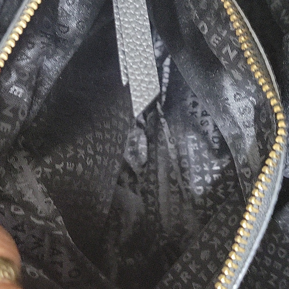 KATE SPADE BLACK SOFT PINK TRIM LEATHER BAG EUC - Picture 9 of 16